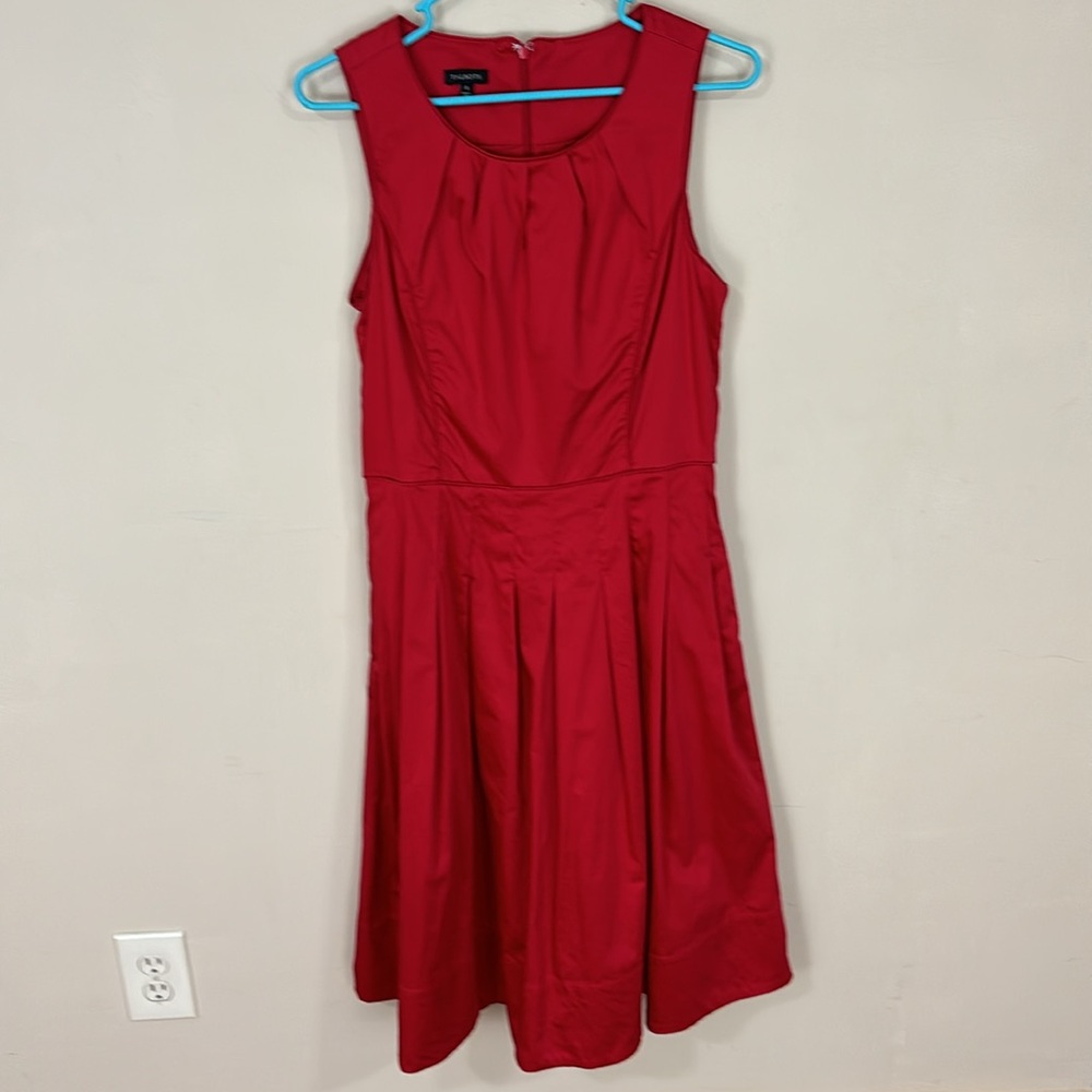 Talbots Red Cotton Blend Sleeveless Fit and Flair Dress Size 8 - Picture 13 of 13